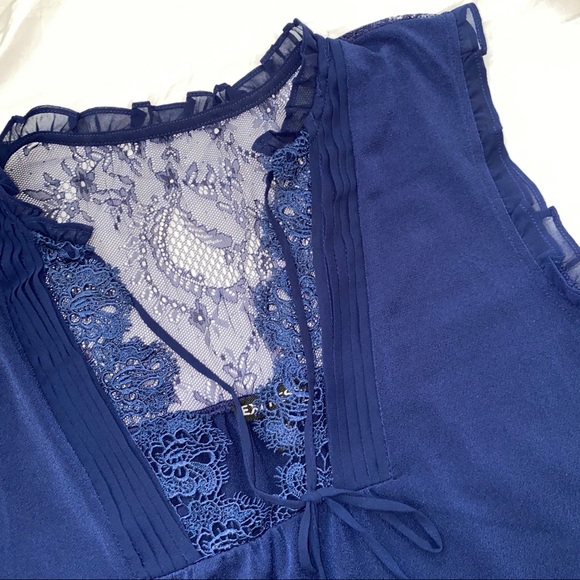 Express Lace & Ruffle Top - Picture 1 of 3